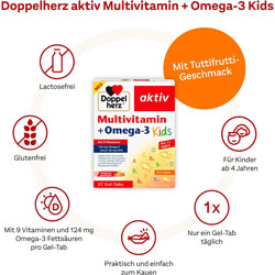 مولتی‌ویتامین و امگا ۳ کودک داپل هرز Doppelherz